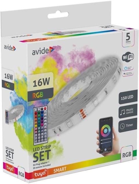 Avide ALSB5050RGBTUYA44-5M lampki taśmowe led Taśma led uniwersalna 16 W 5000 mm