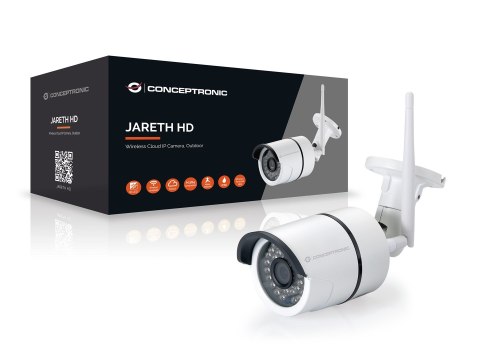 Bezprzewodowa kamera IP w chmurze Conceptronic JARETH HD - Sieciowa kamera bezpieczeństwa - Zewnętrzna - Odporna na warunki atmo