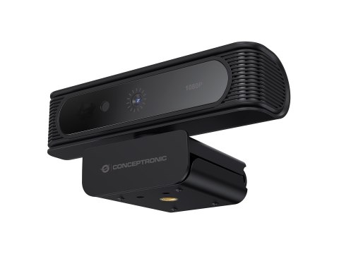 CONCEPTRONIC Kamera internetowa USB-A2.0 80° 1080P/30Hz FullHD + Mikrofon czarno-biały