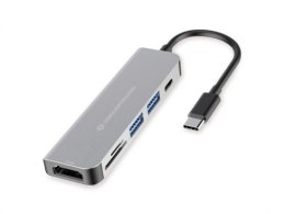 Conceptronic DONN02G stacja dokująca USB 3.2 Gen 1 (3.1 Gen 1) Type-C Aluminium