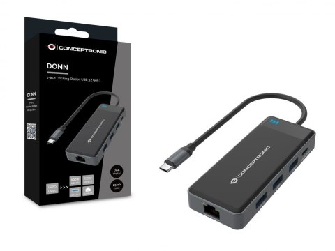 Conceptronic DONN14G stacja dokująca Przewodowa USB 3.2 Gen 1 (3.1 Gen 1) Type-C Szary