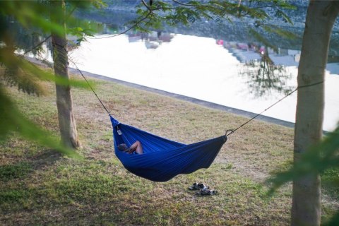 Ticket To The Moon TRAVEL HAMMOCK - Compact Hamak wiszący 2 os. Nylon Zielony