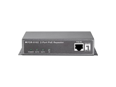 LevelOne POR-0102 2-portowy wzmacniacz PoE - Repeater - 2 porty - 10Base-T, 100Base-TX, 1000Base-T - Zewnętrzne - do 100 m