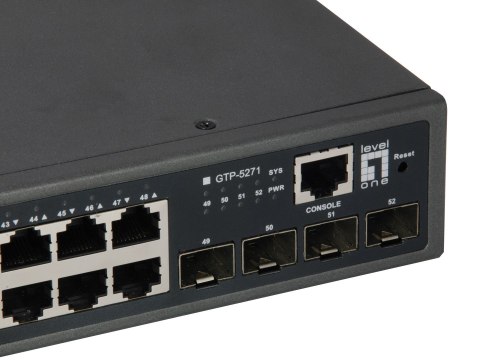 LevelOne GTP-5271 przełącznik sieciowy Zarządzany L3 Gigabit Ethernet (10/100/1000) Obsługa PoE Szary