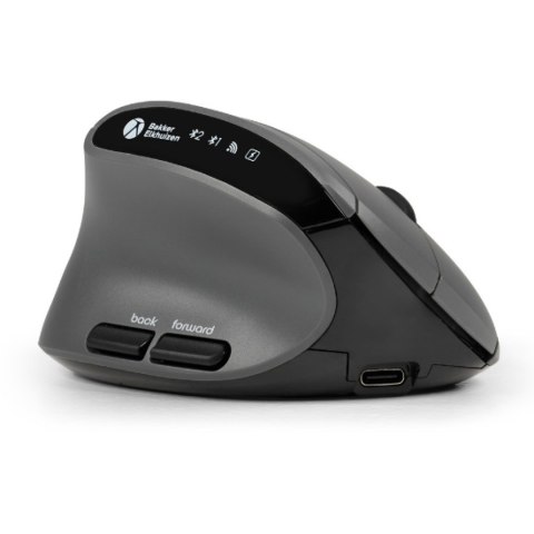 BakkerElkhuizen MidWay myszka Biuro Po lewej stronie RF Wireless + Bluetooth + USB Type-C Optyczny 2400 DPI