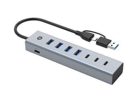 Conceptronic HUBBIES20GP huby i koncentratory USB 3.2 Gen 1 (3.1 Gen 1) Type-C 5000 Mbit/s Szary