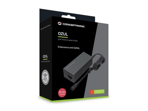 Conceptronic OZUL08B15 adapter zasilający/ inwentor Wewnętrzna 90 W Czarny