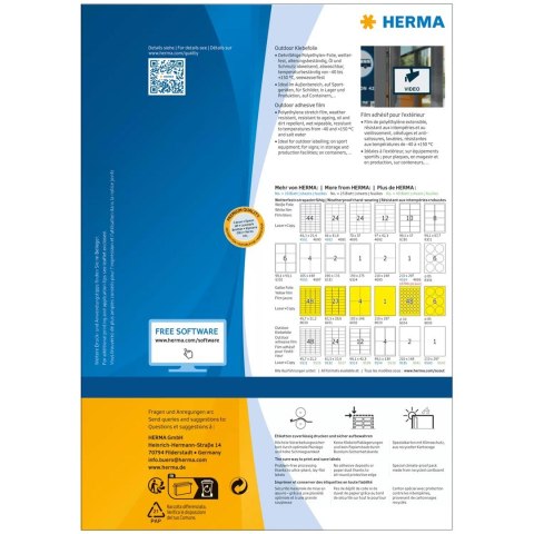 HERMA 9501 samoprzylepne etykiety Prostokąt Na stałe Biały 50 szt.