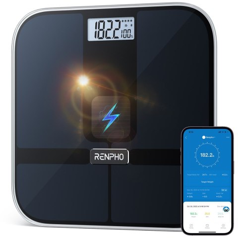 Renpho Elis Solar 2 Kwadrat Czarny Elektroniczna waga osobista