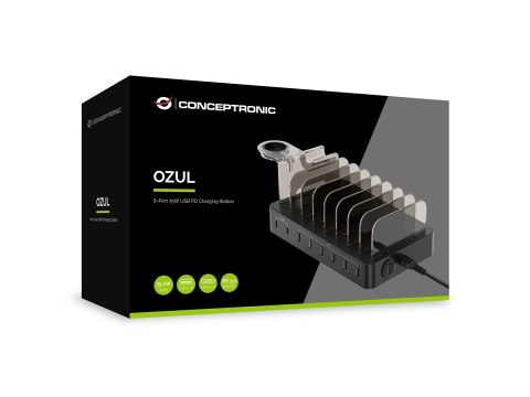 Conceptronic OZUL02B ładowarka do urządzeń przenośnych Uniwersalne Czarny Prąd przemienny Wewnętrzna