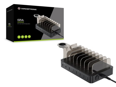 Conceptronic OZUL02B ładowarka do urządzeń przenośnych Uniwersalne Czarny Prąd przemienny Wewnętrzna
