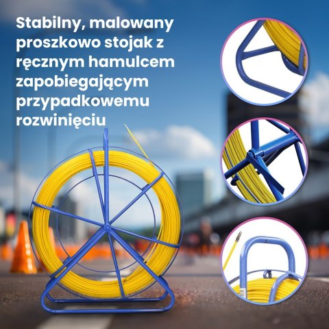 Extralink Pilot do przeciągania kabli Pilot 6mm 50m włókno szklane FRP, śr. 6mm, dł. 50m, żółty