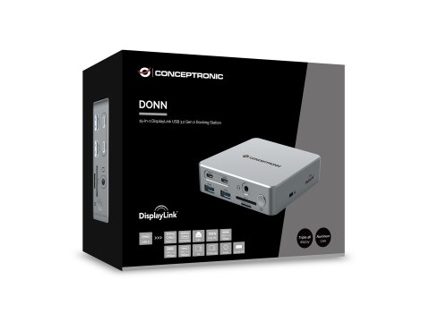 Stacja dokująca CONCEPTRONIC 15-1 USB-C->2xHDMI/2xUSB-C/4xUSB-A/+80W si