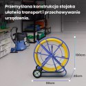 WŁÓKNO SZKLANE DO PRZECIĄGANIA KABLI 9mm / 100m (PILOT / STALKA) PE + STOJAK