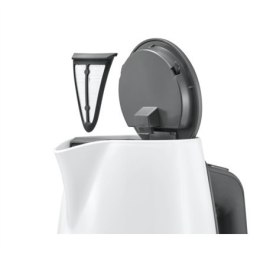 Bosch TWK6A011 Standard kettle, Stainless steel, White, 2400 W, 360° rotational base, 1.7 L