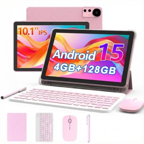 Extralink Tablet CP31 4GB RAM+128GB Różowy | Tablet | Android 15, 2Mpx+8Mpx, 6000mAh, 1280x800px, klawiatura, mysz, rysik