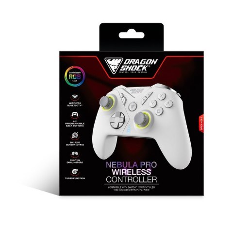 Dragonshock Nebula Pro Biały Bluetooth Gamepad Nintendo Switch