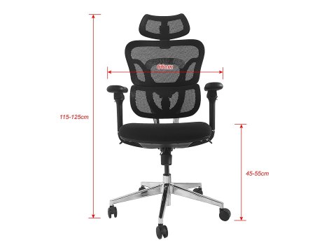 Equip Ergonomischer BĂĽrostuhl+Kopf/ArmstĂĽtzen+SFS schwarz lite Retail