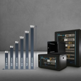 Extralink LITE 12U 530X400 WALL-MOUNTED RACKMOUNT CABINET BLACK Stojak wolnostojący/ścienny/podłogowy Czarny
