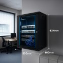 Extralink LITE 12U 530X400 WALL-MOUNTED RACKMOUNT CABINET BLACK Stojak wolnostojący/ścienny/podłogowy Czarny
