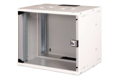 Szafa sieciowa wisząca 19" 9U, SOHO PRO 460 x 540 x 400 mm, drzwi szyba, szary, niezłożona, 60kg