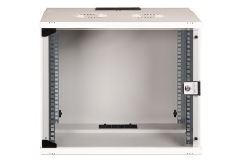 Szafa sieciowa wisząca 19" 9U, SOHO PRO 460 x 540 x 400 mm, drzwi szyba, szary, niezłożona, 60kg
