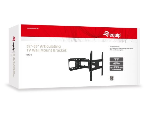Equip 650315 uchwyt do telewizorów 139,7 cm (55") Czarny
