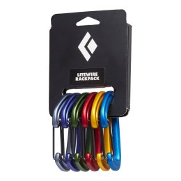 Black Diamond Litewire Rackpack Zapięcie z blokadą W kształcie litery D Stal Niebieski, Zielony, Czerwony, Żółty 6 szt.