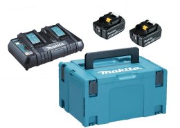 Zestaw zasilający 18V 2x6,0Ah (BL1860Bx2+DC18RD) MAKPAC MAKITA