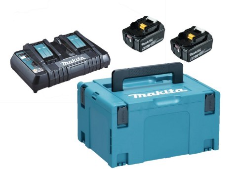 Zestaw zasilający 18V 2x6,0Ah (BL1860Bx2+DC18RD) MAKPAC MAKITA