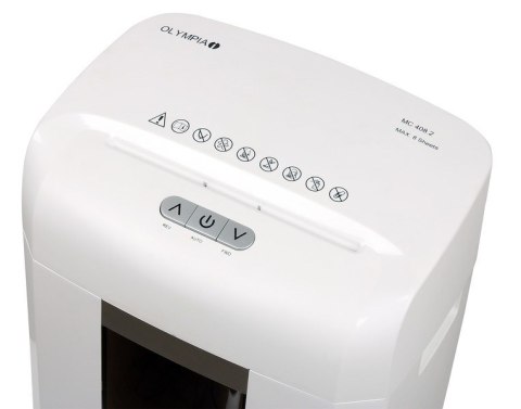 Olympia MC 408.2 niszczarka Rozdrabnianie mikro-cięte 65 dB 22 cm Biały