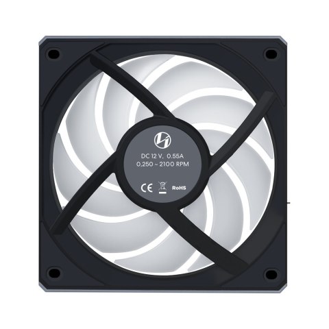 Lian Li 12RCL1W3B system chłodzenia komputerów Obudowa komputera Wentylator 12 cm Czarny