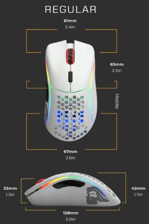GLORIOUS MYSZ PC RACE MODEL D GAMING WHITE MATOWA