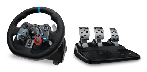 Logitech G 991-000539 kontroler gier Aluminium, Czarny USB Kierownica + pedały + zestaw słuchawkowy PC, PlayStation 4, PlayStati