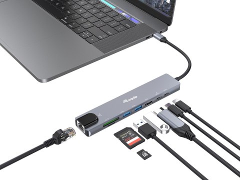 Adapter USB Equip 133497 USB Type-C Czarny, Szary