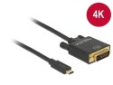 DeLOCK 2m, USB-C/DVI 24+1 zewnętrzna karta graficzna usb 3840 x 2160 px Czarny