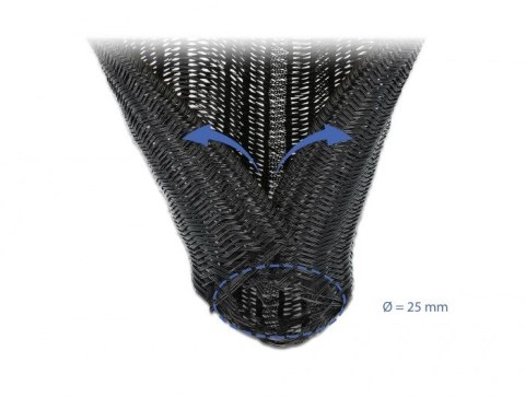 DeLOCK Koszulka pleciona, rozciągana 10 m x 25 mm czarna