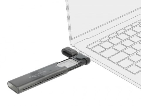 DeLOCK Obudowa zewnętrzna USB Type-C na M.2 NVMe PCIe lub SATA SSD - Beznarzędziowa