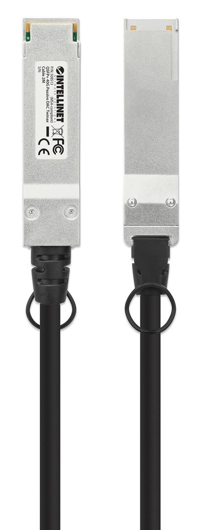 Intellinet 508513 kabel InfiniBand / światłowodowy 2 m QSFP+ Czarny, Srebrny