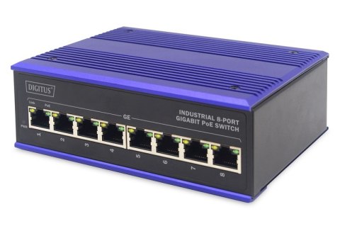 ASSMANN Electronic DN-651121 przełącznik sieciowy Gigabit Ethernet (10/100/1000) Obsługa PoE Czarny, Niebieski