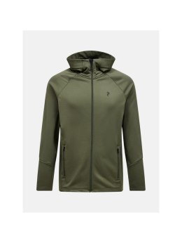 Bluza rozpinana Peak Performance Rider Essentials Zip Hood - pine needle/pine needle rozmiar: m
