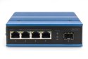 Przemysłowy switch 4x 1000Base-TX PoE 120W + 1x 1000Base-FX (bez modułu) DIN rozszerzony zakres temp