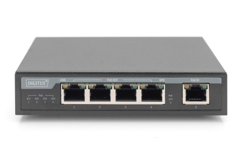 Digitus 4-portowy Gigabit 4PPoE Przedłużacz/Extender, 802.3at, 60 W