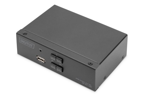 Digitus Przełącznik KVM, 2x1 DP, DP Out, USB