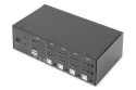 Digitus Przełącznik KVM, 4-portowy, obsługa dwóch monitorów, 4K, HDMI®