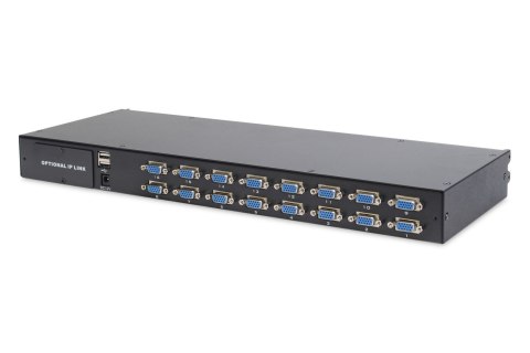 Konsola modularna KVM 19'' LCD TFT, 16 portów VGA, touchpad, klawiatura GE, czarny