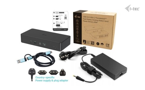 I-tec CADUAL4KDOCKPD2 stacja dokująca Przewodowa USB 3.2 Gen 1 (3.1 Gen 1) Type-C Czarny