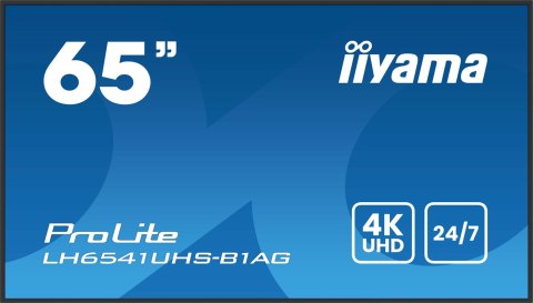 Monitor IIYAMA 164,0 cm (65") LH6541UHS-B1AG 16:9 3xHDMI+USB IPS