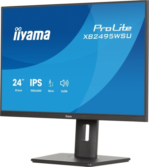 Iiyama ProLite XB2495WSU-B1 monitor komputerowy 61,2 cm (24.1") 1920 x 1200 px Full HD LCD Czarny