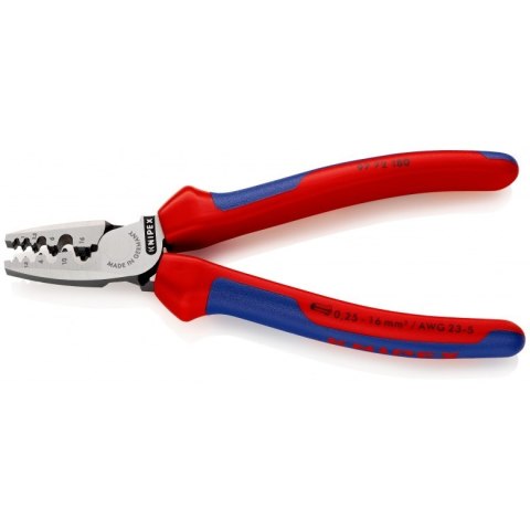 Szczypce KNIPEX 97 72 180 do zgniatania tulejek kabl. 0,25-16MM